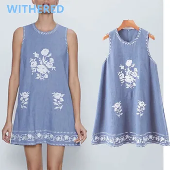 

Withered england indie folk vintage floral embroidery tank dress women vestidos vestidos de fiesta de noche summer mini dress