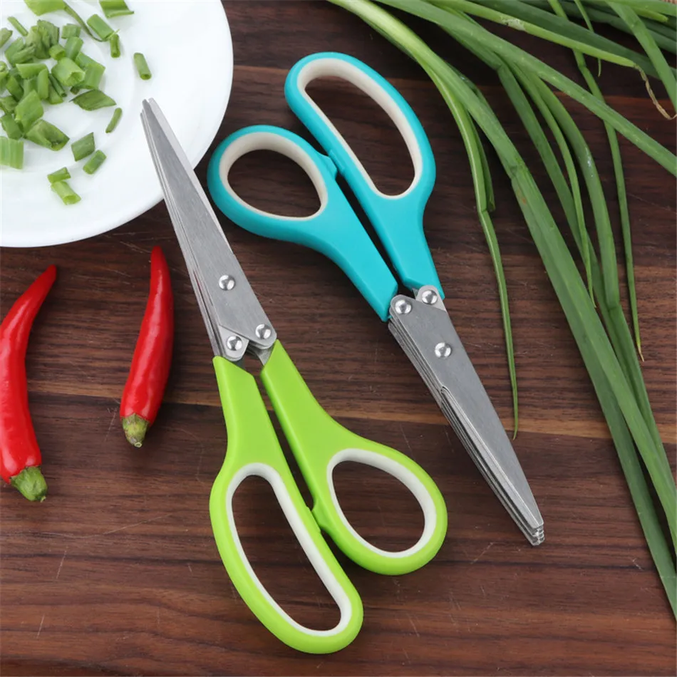 Mainpoint 5 слоев лезвия ножницы для зелени Многофункциональные кухонные измельченные ножи для нарезки фруктов, овощей резки травы специй инструменты для приготовления пищи