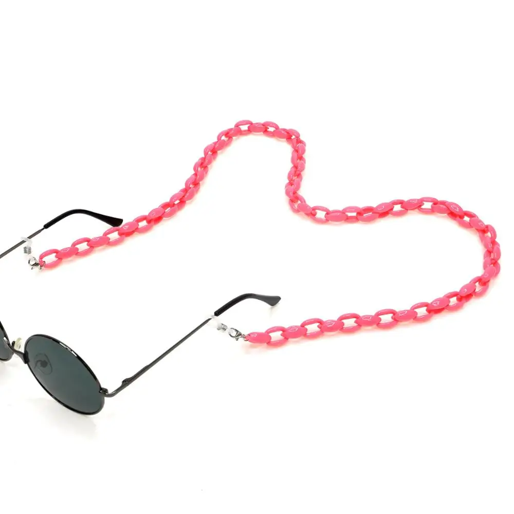 Solid Color Acrylic Eyeglasses Chain Fashion Colorful Chunky Acrylic Sunglasses Adjustable Holder Strap