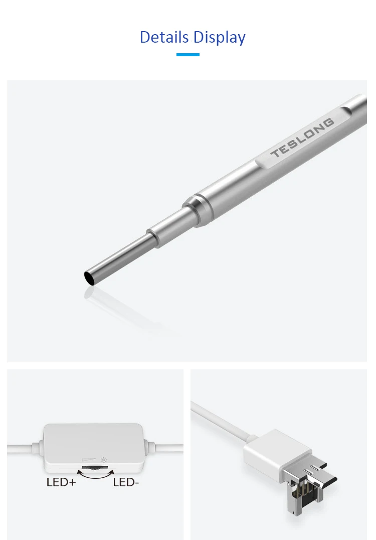 TESLONG Ear Cleaning Endoscope 6 светодиодов USB визуальная Ушная ложка 4,3 мм камера Android PC Ушная палочка отоскоп бороскоп инструмент забота о здоровье