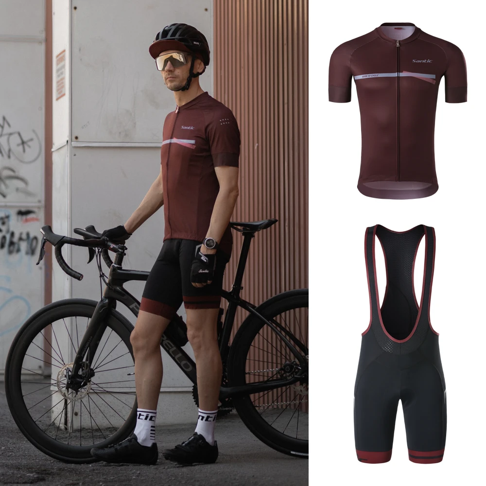 Santic Conjunto de ropa de ciclismo para hombre, maillot deportivo transpirable verano, maillot corto para bicicleta de montaña, WM0CT081, 2020|Conjuntos de ciclismo| - AliExpress