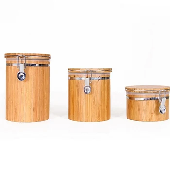 

Food Storage Containers 3 Piece Set Airtight Kitchen Container Bamboo Food Pantry Organization Food Storage Box