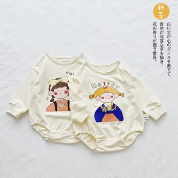 

WLG 2019 autumn girls rompers baby cartoon clothes newborn romper