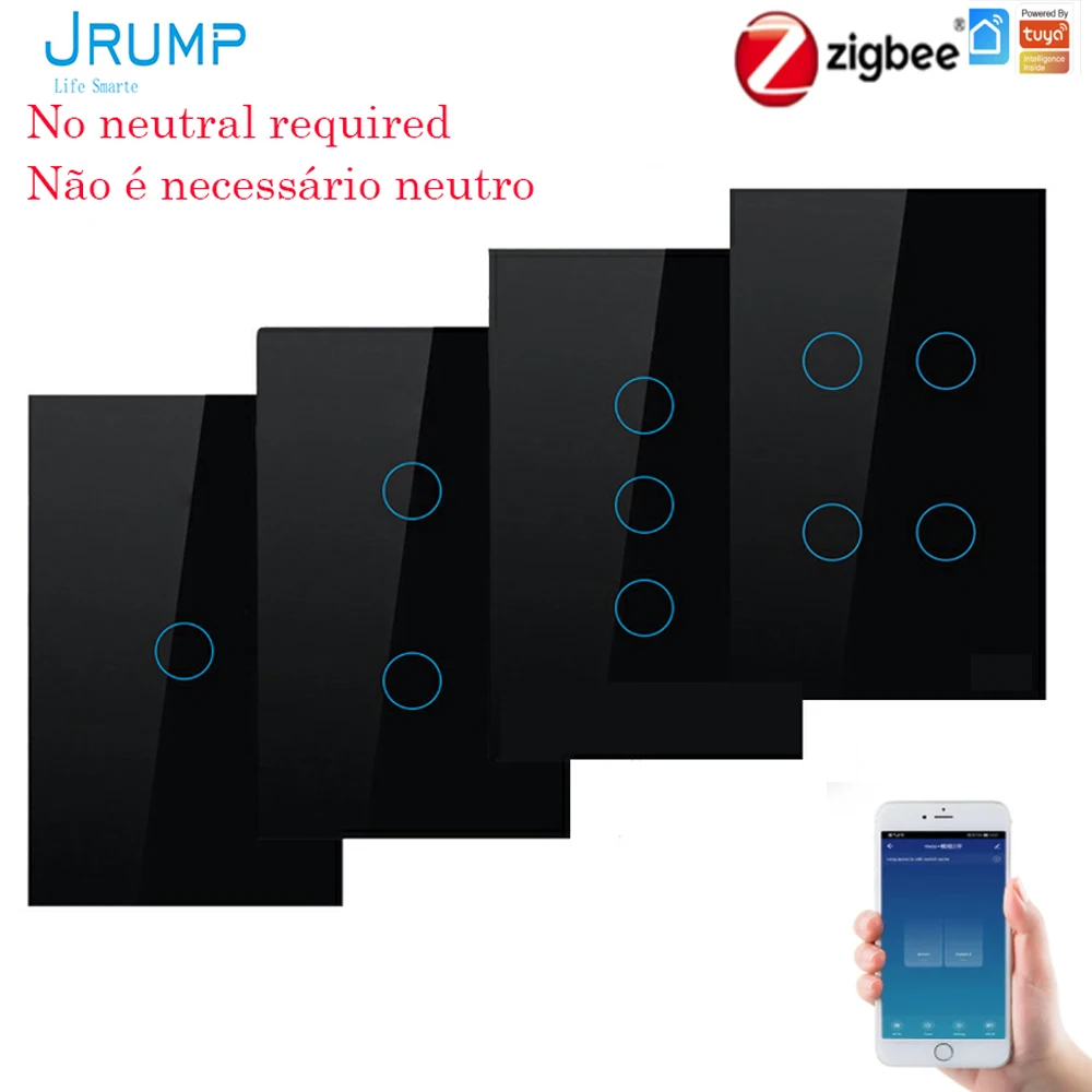 JRUMP Zigbee Smart Touch Switch Voice Control Light Switches Work