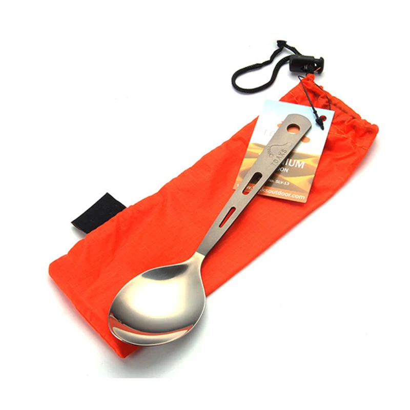 

TOAKS Spoon Titanium Spoon Outdoor Picnic and Household Dual-Use Tableware Ultralight Bacteriostatic Tableware 165mm 18g SLV-13