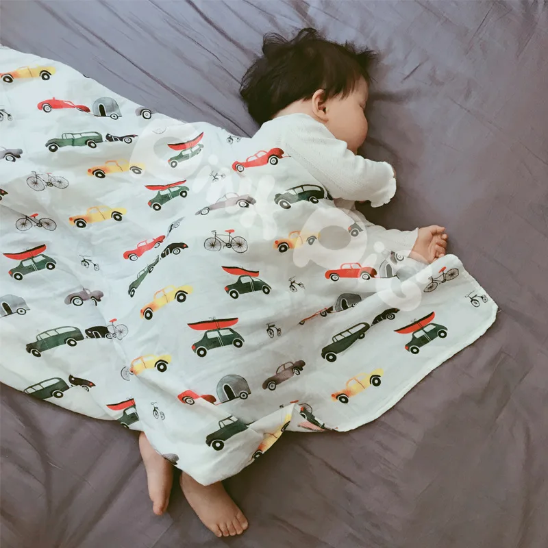 Car Бамбуковое детское одеяло для новорожденных, хлопковое детское одеяло из органического хлопка, муслиновое Пеленальное полотенце, шарф, детские вещи - Цвет: Car