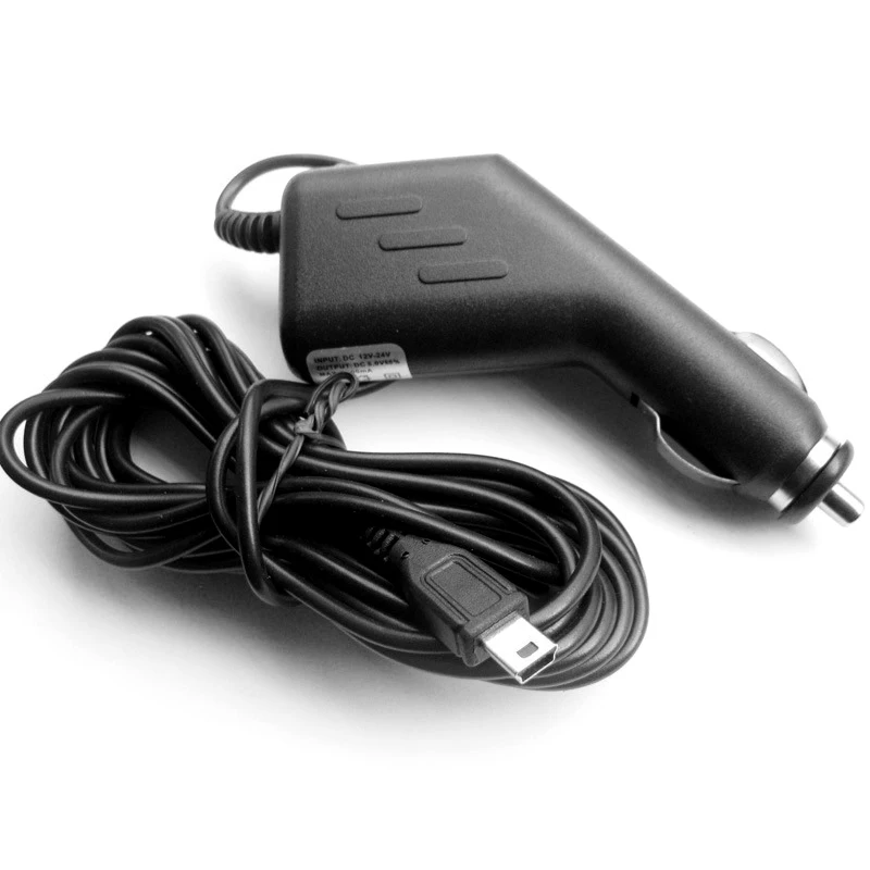 3.5 Meter 5v 1.5a Curved Mini Usb Car Charger Port For Car Dvr Camera Gps Video Recorder Input