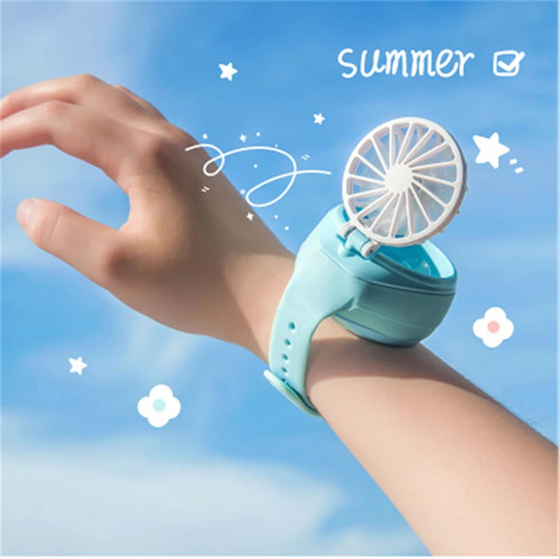 Electric Portable Mini Watch Fan Handheld Third Gear Speed USB for Home Office Outdoor Travel Ventilador | Электроника