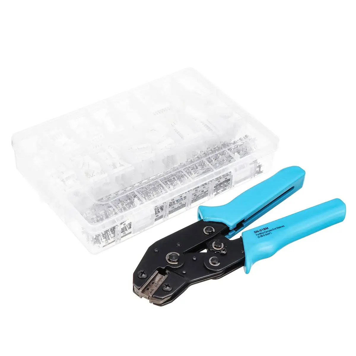 900Pcs JST-XH 2.54mm Connectors Assortment Kit Crimping Tool with Hand Ferrule Crimper Plier Crimp Tool Kit