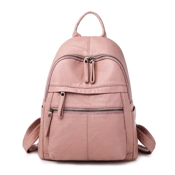 

Casual Women Backpack Pu Leather Shoulder Bag 3 Colors Feminina School Bag Teenage Girls Large Capacity Bagpack Soft Travel Bag