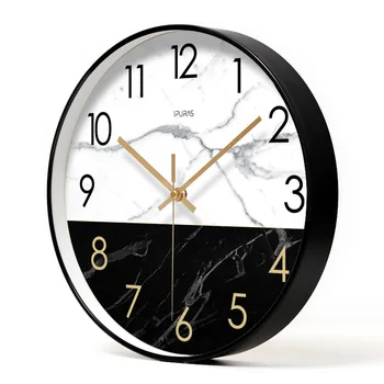 

Round Office Silent Glass Wall Clock Modern Design Luxury Creative Living Room Wall Clock Digital Reloj Pared Home Decor BW50WC