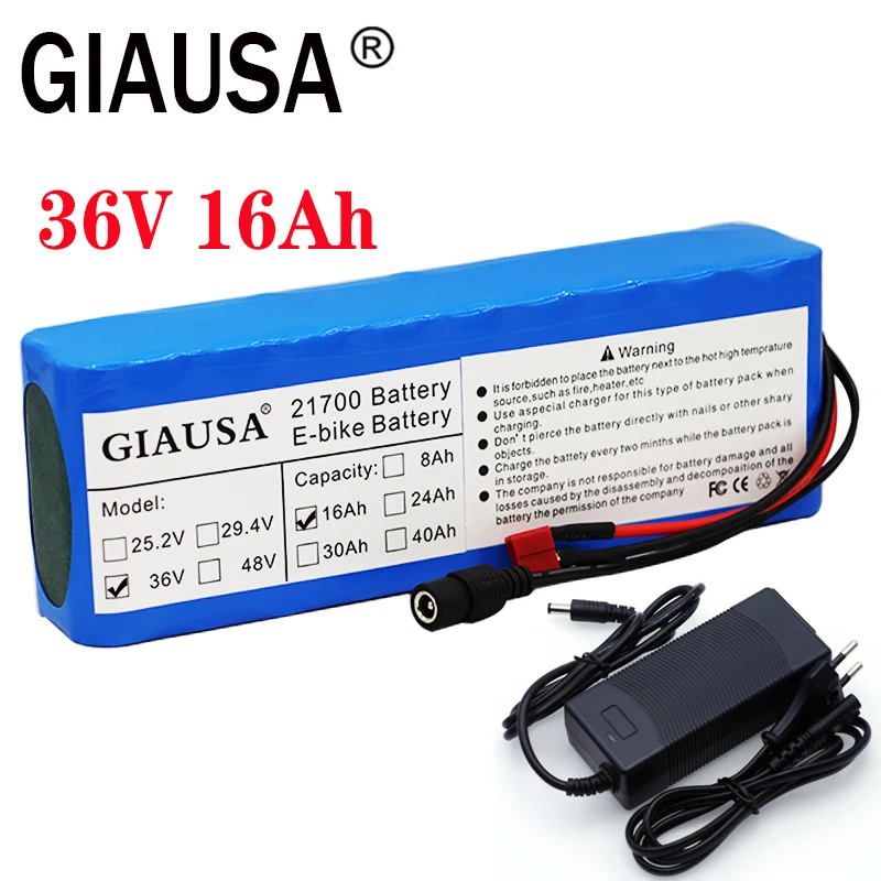 36v аккумулятор 16AH 21700 пакет для скутер мощный электрический велосипед литиевая батарея Встроенный 15ABMS с 2A