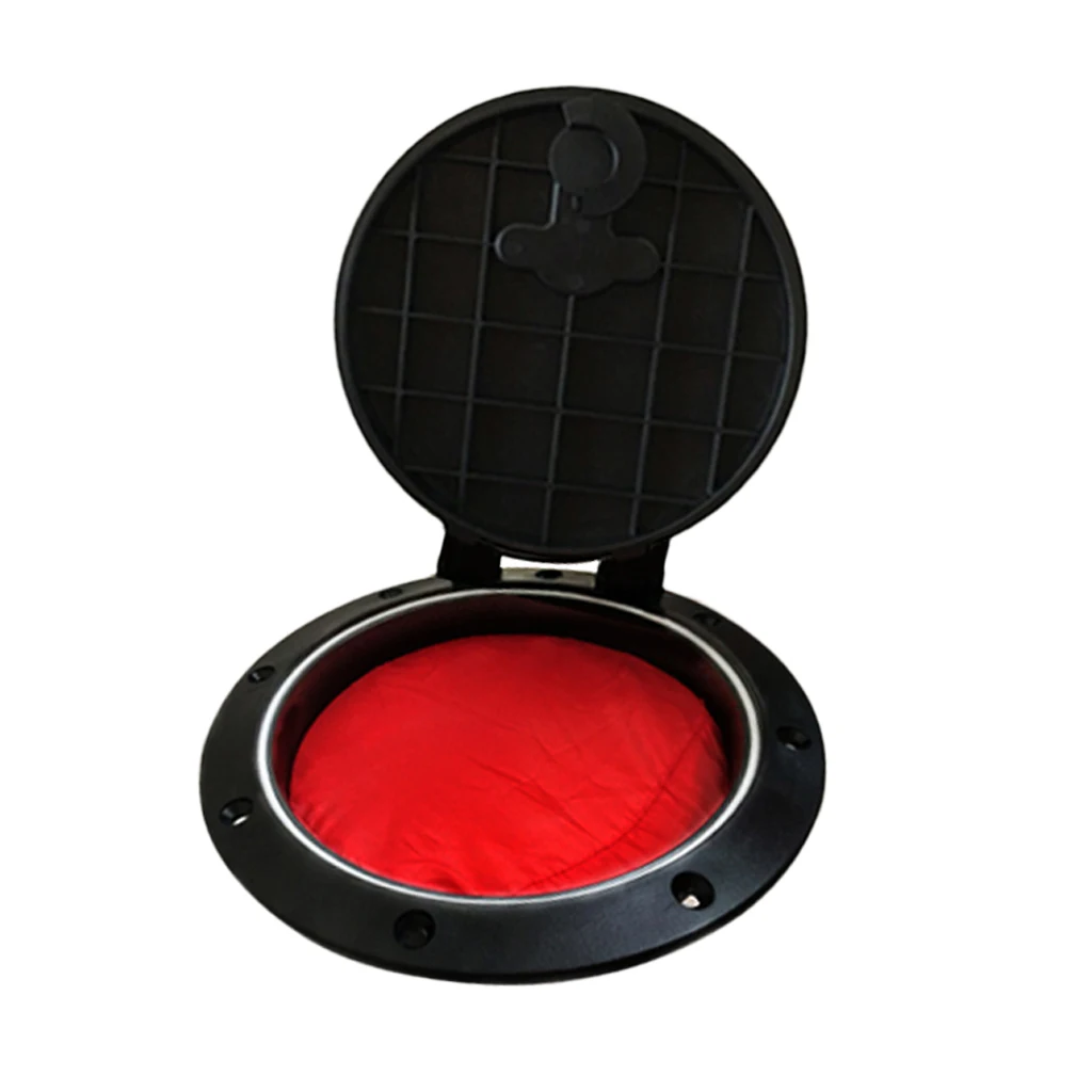 Marine Boat Kayak Deck Plate Inspection Port Hatch Cover & Red Storage Bag