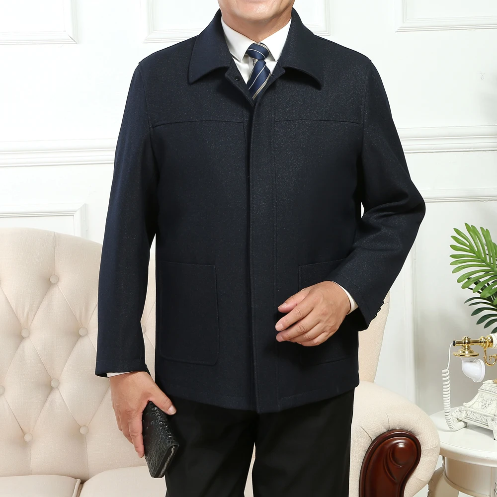 Mu Yuan Yang Autumn And Winter New Lapel Men's Casual Zipper Warm Jacket Thick Coat Loose Fit Size M-4XL Drop Shipping
