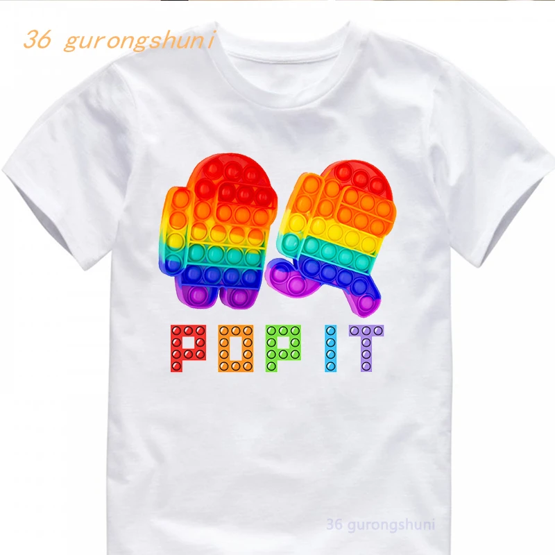 kid t shirt designs funny cartoon kids t shirt for boys children Clothing Pop girls clothes Pop it tshirt girl animal print graphic tee It t-shirt t shirt boy or girl	