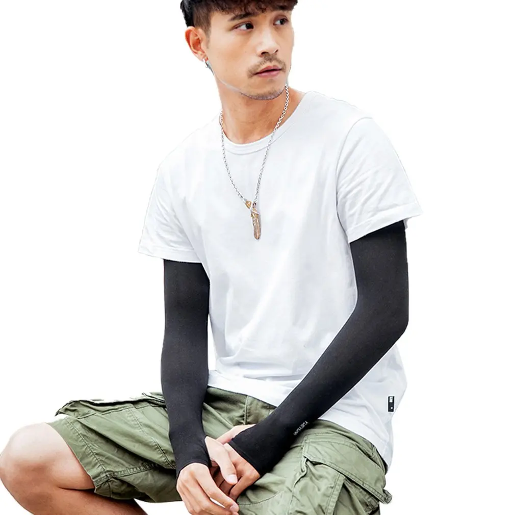 

Ice Sleeve Men'S Ice Silk Sleeve Arm Sunscreen Sleeve Armband Outdoor Driving Riding Summer Uv Protection Sleeve