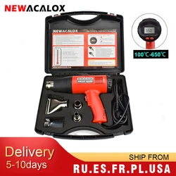 NEWACALOX 2000W 220V prise EU, pistolet à Air chaud électrique industriel, thermorégulateur, écran LCD, pistolet thermique, emballage rétractable, chauffage thermique 