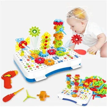

New Hot Kids Electric Drill Educational Toy Nut Bolt Set Disassembly Tool Set Toy For Toddlers Pegboard Toy For Children #3.6