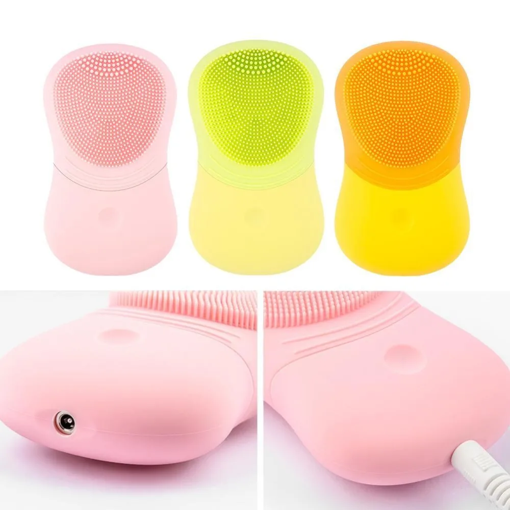 Electric Cleaning Face Brush Beauty Tool Silicone Cleansing Instrument Ultrasonic Vibration Exfoliating Blackhead