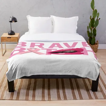 

Drop Shipping Printed Throw Blanket Sherpa Fleece Soft Blanket Flannel Rug Home Decoration For Bed Brave Bitch Breast Cancer Fig