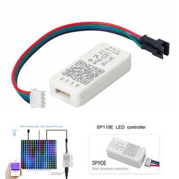 

SP110E Bluetooth Pixel light Controller WS2811 WS2812B WS2812 dimmer SK6812 RGB RGBW APA102 WS2801 pixels Led Strip IOS Android