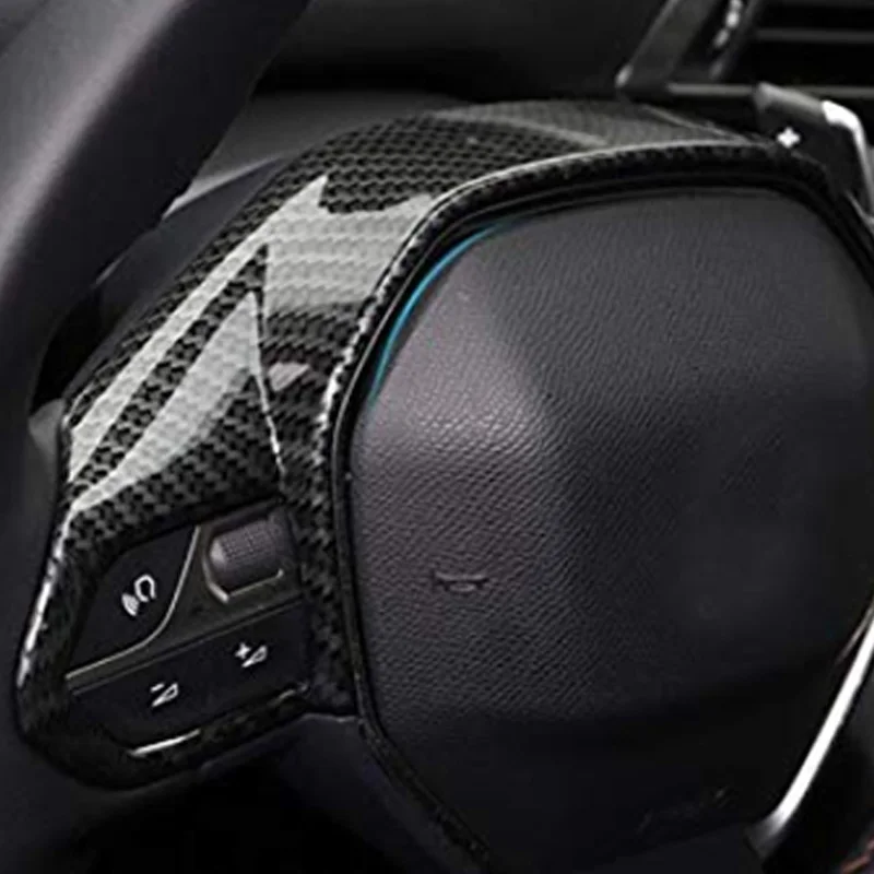 Аксессуары для стайлинга автомобилей для peugeot 3008 GT 4008 5008 ABS наклейка из углеродного волокна отделка рулевого колеса декоративная рамка Крышка