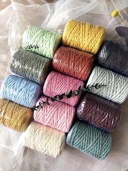 

300g Colorful cord 3mm macrame cord Braided cord DIY handmade rope blanket yarn fabric knitting crochet tools handbags