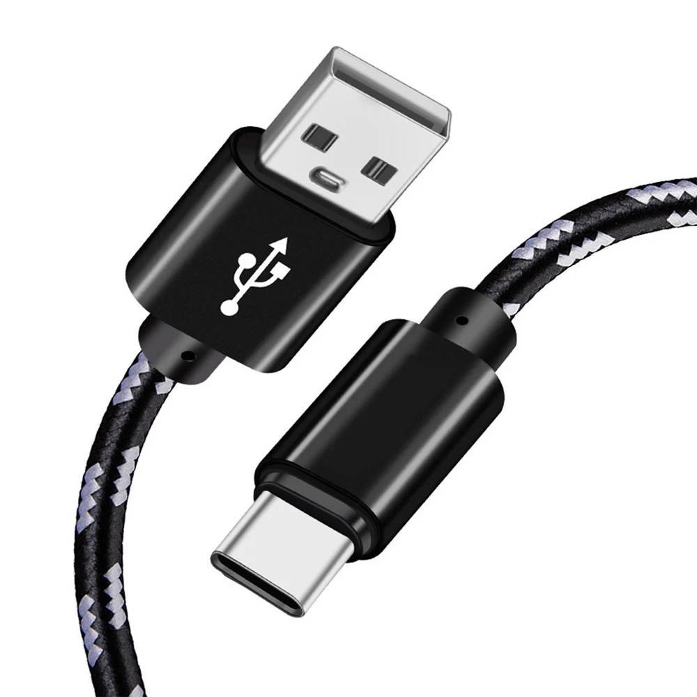 3A usb type-C кабель 1 м 2 м 3 м Быстрая зарядка type-C USB кабель для samsung S10 S9 S8 xiaomi redmi note 7 QC 3,0 кабели для мобильных телефонов - Цвет: Black