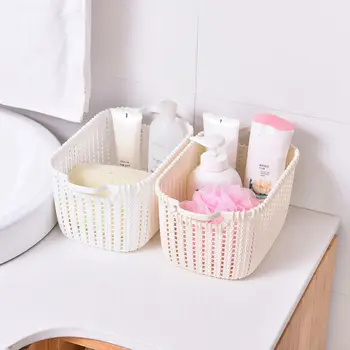 

Plastic Storage Baskets Bins Organizer with Handles Plastic Knit Baskets Shelf