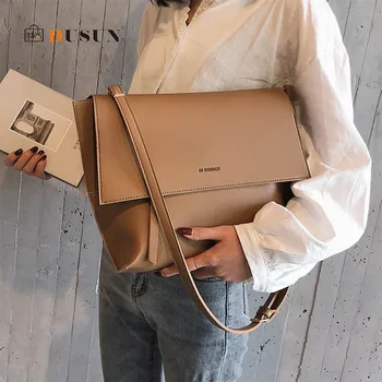

Quality PU Leather Shoulder Bags For Women 2019 Designer Handbag Large Crossbody Messenger bag Lady Solid Color Hand Bag