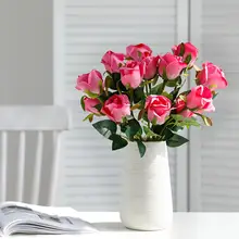 10 шт./компл. 50 см шампанское роза цветы Комплект красные розы искусственные цветы букет свадебный стол Декор украшение дома