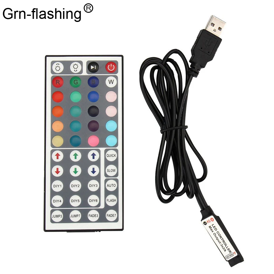 4 Pin RGB LED Strip 5V USB Powered Controller with 44 Buttons IR Remote Control for Bias Lighting and TV Backlight 5pcs modified flip folding remote key shell 2 buttons for subaru legacy outback car key blanks case