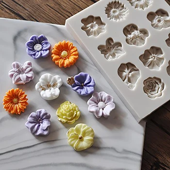 

Baking Moulds 3D Flower Silicone Cake Mold Rose Daisy Fondant Mold Cupcake Jelly Candy Chocolate Decoration Baking Tool Moulds