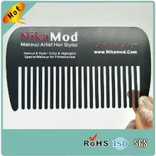 На заказ лазерная резка расческа визитные карточки матовая черная нержавеющая стальная металлическая карточка Сделано в Китае