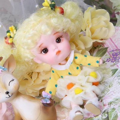 Dream Fairy 1/12 BJD кукла Додо кукла ob11 14 см мини-кукла 26 шарнир тела милый детский подарок игрушка Ангел сюрприз кукла - Цвет: Orange