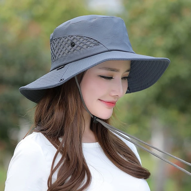 Unisex Summer Foldable Sun Fisherman Hat Men Women Wide Brim