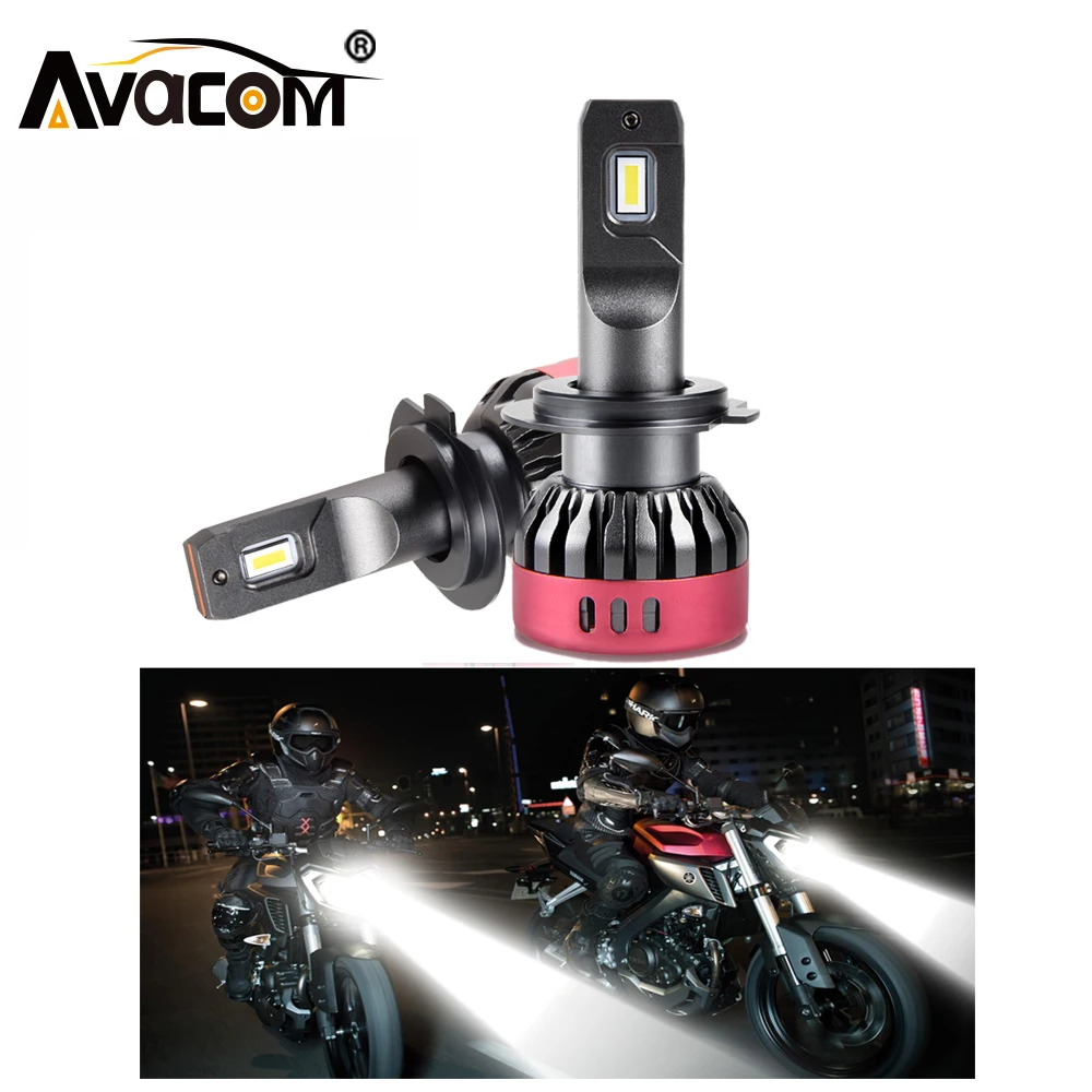 Avacom 2 шт. светодиодный светильник H4 HS1 для мотоцикла 6500K 4800Lm супер яркий чип Phare Moto