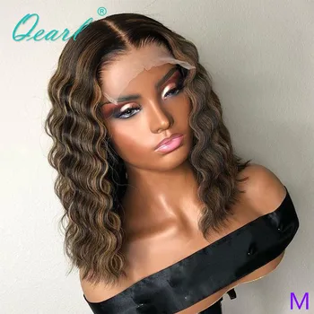 

Short Lace Front Wig Deep Wave Human Hair Wigs Deep Wave Malaysian Remy Hair for Women 13x4 with Baby Hairs 130% 150% Qearl