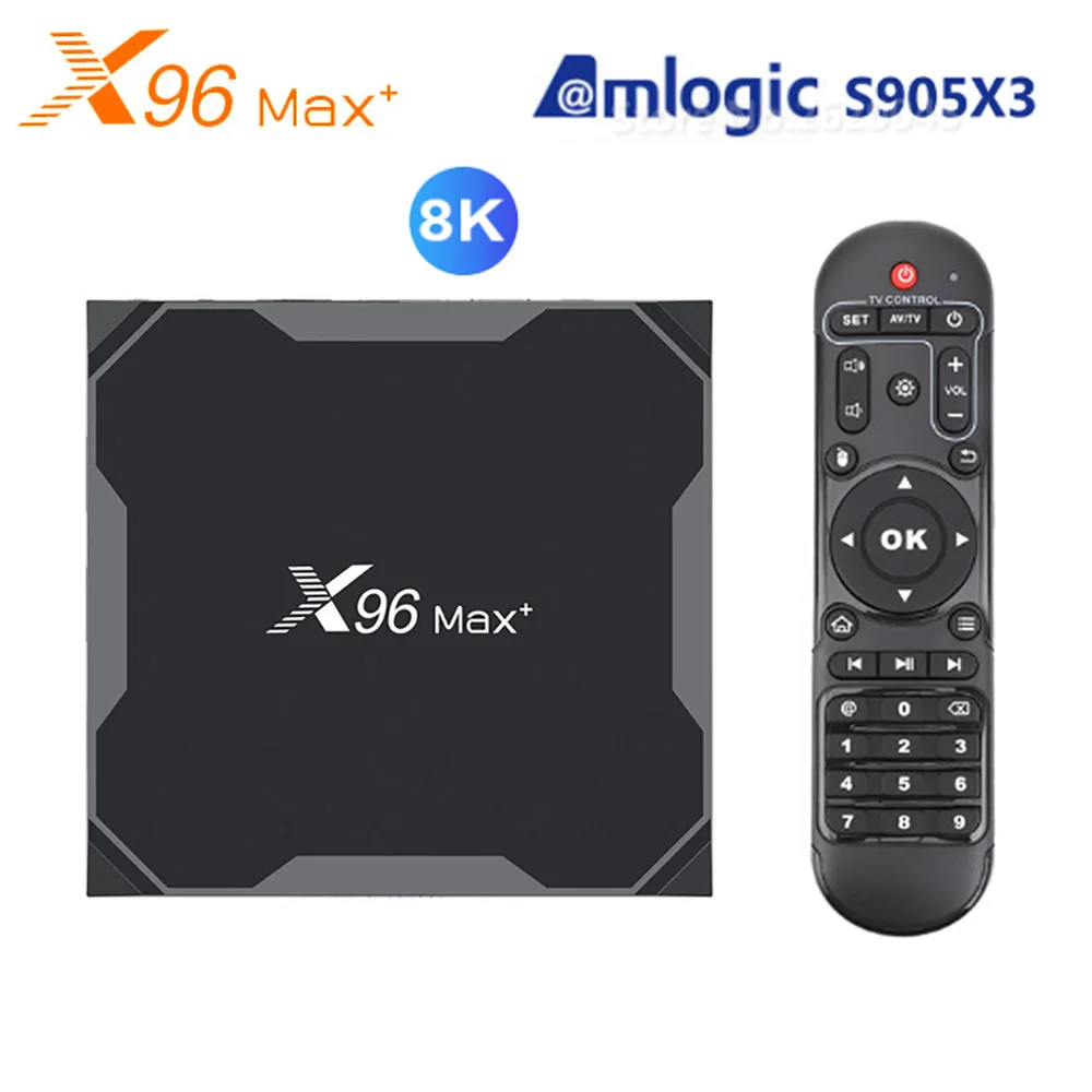 Приставка Смарт ТВ X96 Max Plus Android 9 0 Amlogic S905X3 1000 м LAN BT4.0 2 4 ГГц|ТВ-приставки и