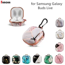 for Samaung Galaxy Buds Live Case Accessories Luxury Cute Marble Earphone Protector with Keychain for Galaxy Buds Live Cover
