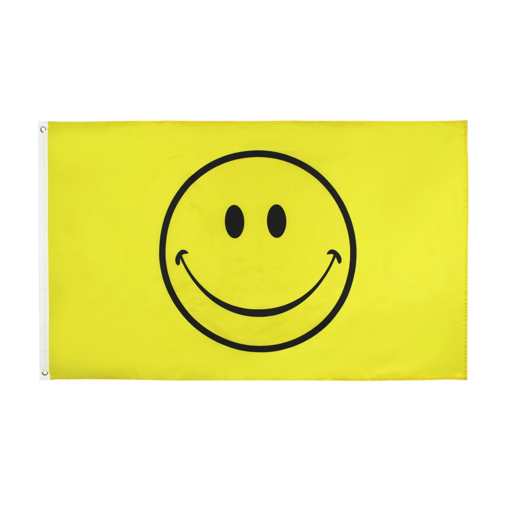 

Xiangying hanging 90*150cm happy face yellow smiley smile Flag For Decoration