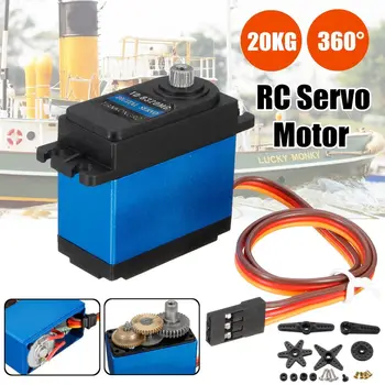 

2019New Arrival Waterproof Version High Torque Metal Gear RC Servo Motor 20KG 360 Degree For RC Vehicle Car Boat Toys