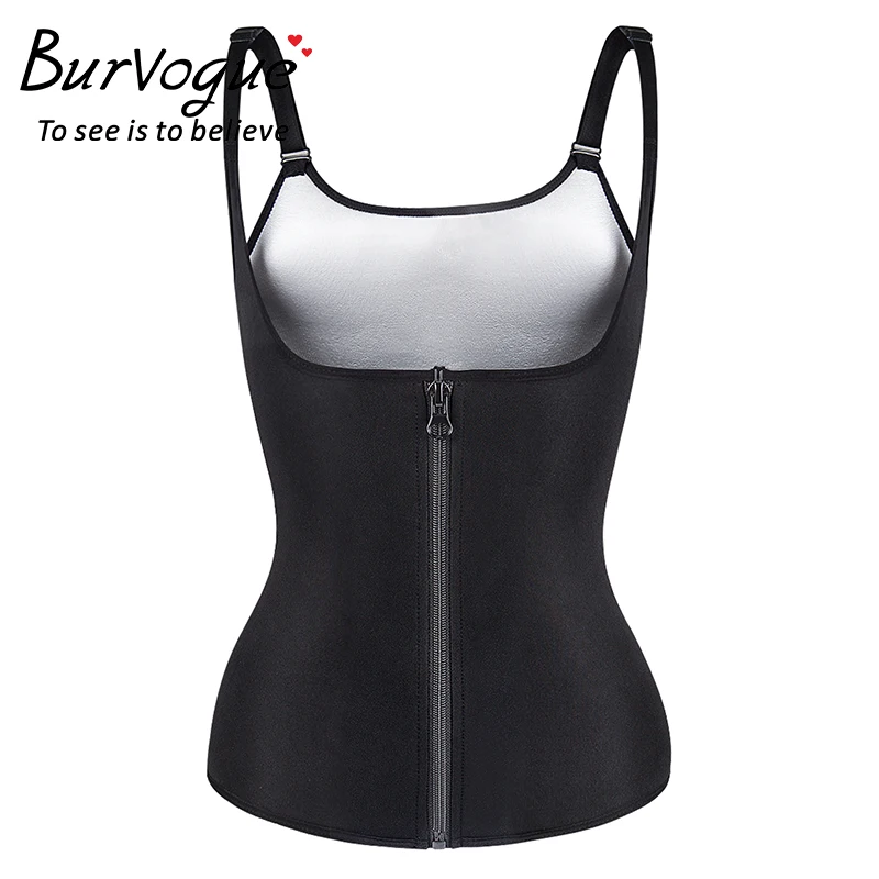 

Burvogue Neoprene Sauna Sweat Vest Waist Trainer Cincher Women Body Slimming Trimmer Corset Workout Thermo Push Up Shaper S-3XL