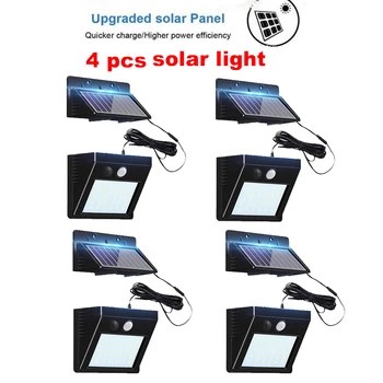 

Solar Lights Outdoor 48/30 LEDs PIR Motion Sensor Activated Separable Light for Garden Security Waterproof Wireless Wall Lamp in