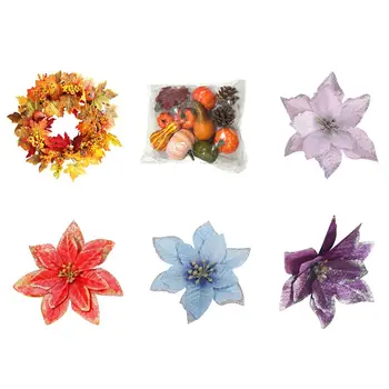 

Christmas Artificial Flowers Autumn Color Emulation Flower Floret in Phnom Penh Pumpkin And Garland Christmas Tree Decorations