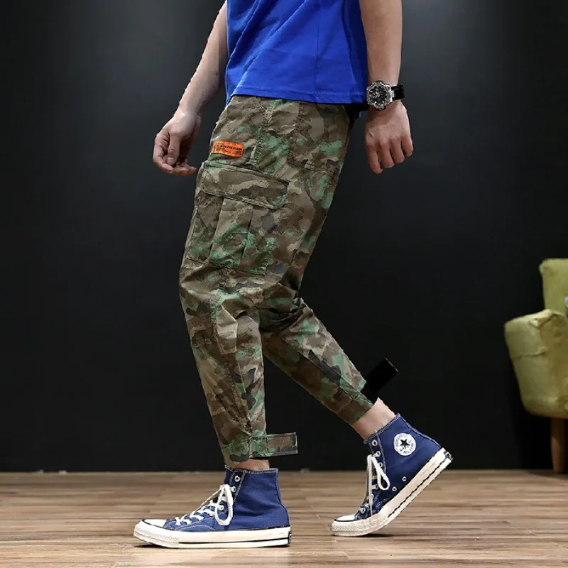 

MEN'S Casual Pants Men's Trousers Camouflage Pants MEN'S Ninth Pants Slim Fit Pants Korean-style Trend Ankle Banded Pants Bib Ov