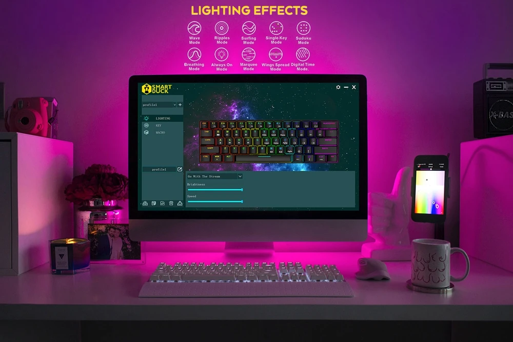 interruptor led tipo de software c duplo