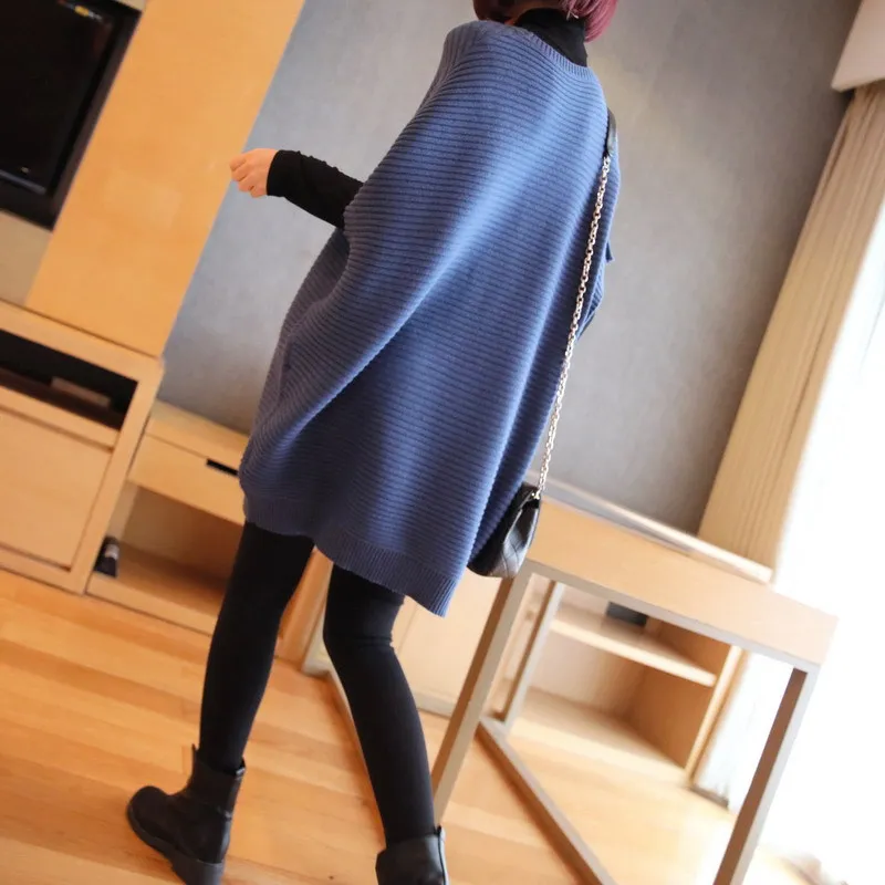 

2020 Autumn And Winter The New Women's clothing fashion Mid-length Thicken Hedging wool dress Loose knitting Large size dress