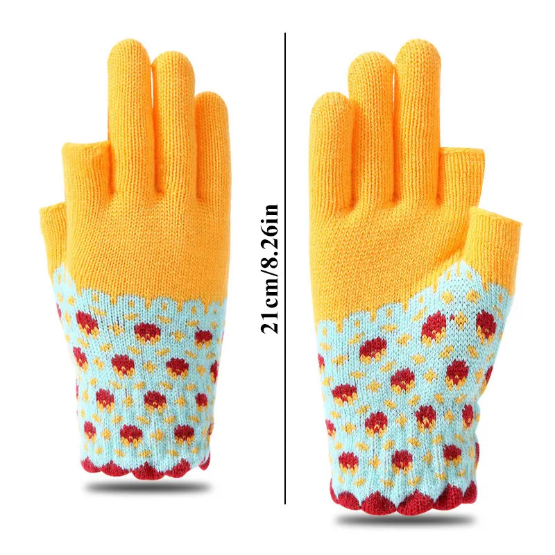 Unisex Winter Gloves Knitted wool Driving Fingerless Mittens Breathable Nonslip Cycling Fishing Two Half Fingers Women Gloves hardy work gloves