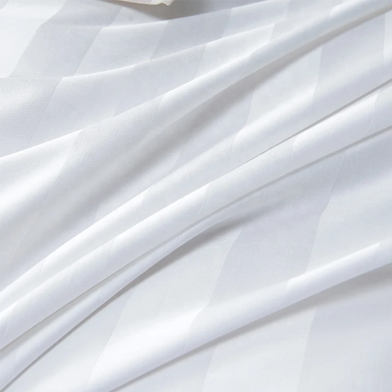 Подгонянное одиночное двойное Королевское белое Полосатое хлопковое постельное белье для отеля плоский лист простыня набор из г. Наньтун завод